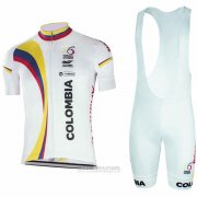 2017 Fahrradbekleidung Kolumbien Wei Trikot Kurzarm und Tragerhose