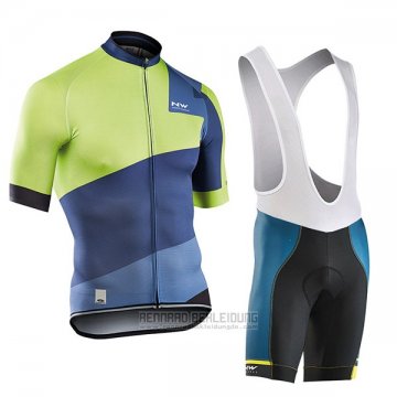 2017 Fahrradbekleidung Northwave Extreme Grun und Blau Trikot Kurzarm und Tragerhose