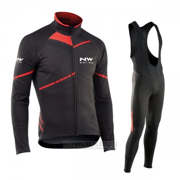 2017 Fahrradbekleidung Northwave Ml Shwarz und Rot Trikot Langarm und Tragerhose