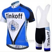 2017 Fahrradbekleidung Tinkoff Blau Trikot Kurzarm und Tragerhose