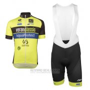 2017 Fahrradbekleidung Wb Verlanclassics Aquality Project Grun und Shwarz Trikot Kurzarm und Tragerhose