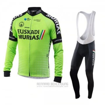 2018 Fahrradbekleidung Euskadi Murias Grun Trikot Langarm und Tragerhose