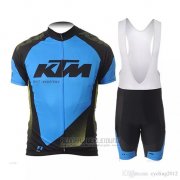 2018 Fahrradbekleidung Ktm Blau Shwarz Trikot Kurzarm und Tragerhose