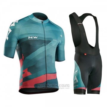 2018 Fahrradbekleidung Northwave Grun Rosa Trikot Kurzarm Tragerhose