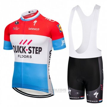 2018 Fahrradbekleidung Quick Step Floors Rot Wei Blau Trikot Kurzarm und Tragerhose