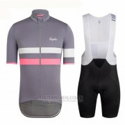 2018 Fahrradbekleidung Ralph Grau und Rot Trikot Kurzarm und Tragerhose