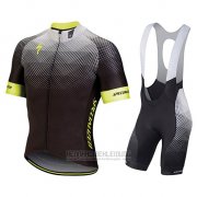 2018 Fahrradbekleidung Specialized Shwarz Grau Gelb Trikot Kurzarm und Tragerhose