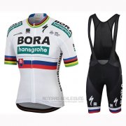 2019 Fahrradbekleidung Bora Champion Slowakische Republik Trikot Kurzarm und Tragerhose