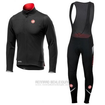 2019 Fahrradbekleidung Castelli De Shwarz Rot Trikot Langarm und Tragerhose