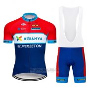 2019 Fahrradbekleidung Kobanya Rot Wei Blau Trikot Kurzarm und Overall