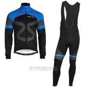 2019 Fahrradbekleidung Nalini Shwarz Blau Trikot Langarm und Tragerhose