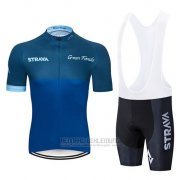 2019 Fahrradbekleidung STRAVA Dunkel Blau Trikot Kurzarm und Overall