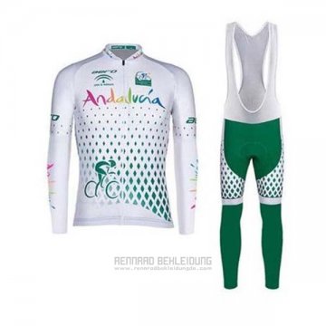 2020 Fahrradbekleidung Andalucia Wei Grun Trikot Langarm und Tragerhose