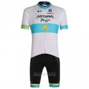 2020 Fahrradbekleidung Astana Champion Kasachisch Trikot Kurzarm und Tragerhose