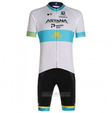 2020 Fahrradbekleidung Astana Champion Kasachisch Trikot Kurzarm und Tragerhose