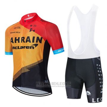 2020 Fahrradbekleidung Bahrain Mclaren Rot Orange Shwarz Trikot Kurzarm und Tragerhose