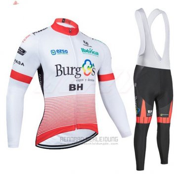 2020 Fahrradbekleidung Burgos BH Wei und Rot Trikot Langarm und Tragerhose