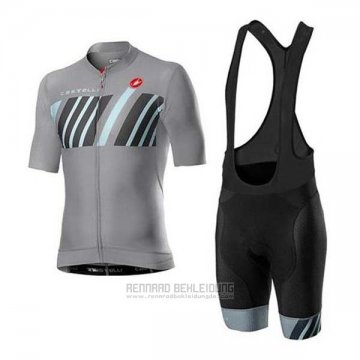 2020 Fahrradbekleidung Castelli Grau Shwarz Trikot Kurzarm und Tragerhose