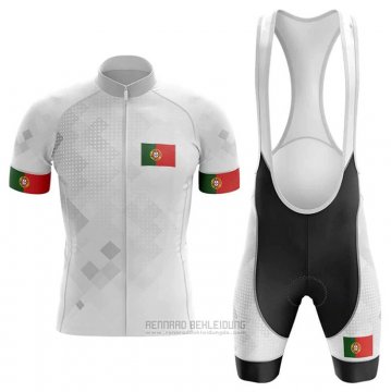 2020 Fahrradbekleidung Champion Portugal Wei Trikot Kurzarm und Tragerhose