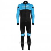 2020 Fahrradbekleidung Trek Shwarz Blau Trikot Langarm und Tragerhose