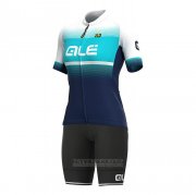2021 Fahrradbekleidung Frau ALE Hellblau Trikot Kurzarm und Tragerhose
