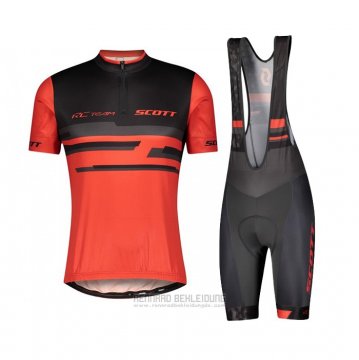 2021 Fahrradbekleidung Scott Rot Shwarz Trikot Kurzarm und Tragerhose