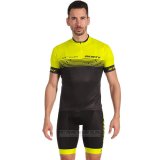 2022 Fahrradbekleidung Scott Gelb Trikot Kurzarm und Tragerhose