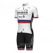 2022 Fahrradbekleidung Slowenien Champion Bahrain Victorious Wei Rot Trikot Kurzarm und Tragerhose