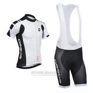 2014 Fahrradbekleidung Assos Wei und Shwarz Trikot Kurzarm und Tragerhose