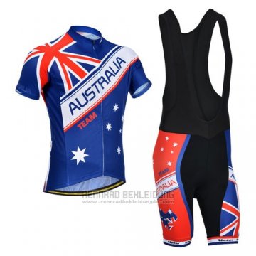 2014 Fahrradbekleidung Monton Champion Australien Trikot Kurzarm und Tragerhose