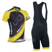 2014 Fahrradbekleidung Monton Gelb und Shwarz Trikot Kurzarm und Tragerhose