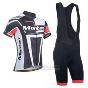 2014 Fahrradbekleidung Monton Shwarz Wei Trikot Kurzarm und Tragerhose