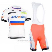 2015 Fahrradbekleidung Katusha Wei Trikot Kurzarm und Tragerhose