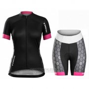 2016 Fahrradbekleidung Frau Trek Shwarz und Wei Trikot Kurzarm und Tragerhose