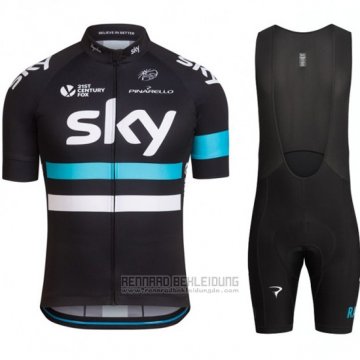 2016 Fahrradbekleidung Sky Blau und Shwarz Trikot Kurzarm und Tragerhose