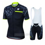 2016 Fahrradbekleidung Sportful Grun und Shwarz Trikot Kurzarm und Tragerhose