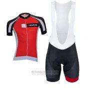 2017 Fahrradbekleidung Biemme Moody Rot Trikot Kurzarm und Tragerhose