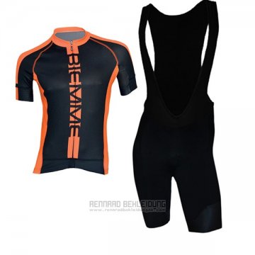 2017 Fahrradbekleidung Biemme Poison Orange Trikot Kurzarm und Tragerhose