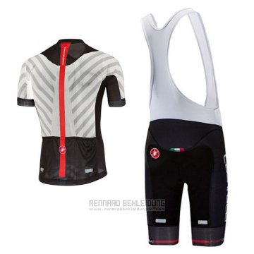 2017 Fahrradbekleidung Castelli Aero Race Wei und Shwarz Trikot Kurzarm und Tragerhose