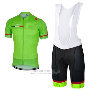 2017 Fahrradbekleidung Castelli Grun Trikot Kurzarm und Tragerhose