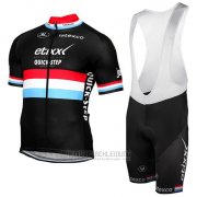 2017 Fahrradbekleidung Etixx Quick Step Champion Luxemburg Shwarz Trikot Kurzarm und Tragerhose