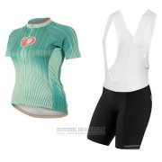 2017 Fahrradbekleidung Frau Pearl Izumi Grun und Wei Trikot Kurzarm und Tragerhose