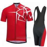 2017 Fahrradbekleidung Gore Bike Wear Power Adrenaline Rot Trikot Kurzarm und Tragerhose