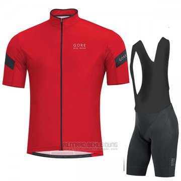 2017 Fahrradbekleidung Gore Bike Wear Power Rot Trikot Kurzarm und Tragerhose