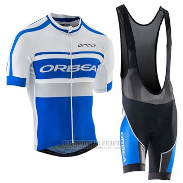 2017 Fahrradbekleidung Orbea Wei und Blau Trikot Kurzarm und Tragerhose