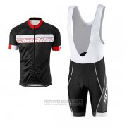 2017 Fahrradbekleidung Scott Shwarz und Rot Trikot Kurzarm und Tragerhose