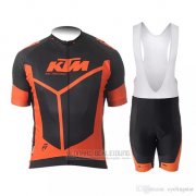 2018 Fahrradbekleidung Ktm Shwarz Orange Trikot Kurzarm und Tragerhose