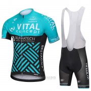 2018 Fahrradbekleidung Vital Concept Alphatech Blau und Shwarz Trikot Kurzarm und Tragerhose