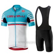 2019 Fahrradbekleidung Castelli Free Ar 4.1 Azurblau Wei Trikot Kurzarm und Overall