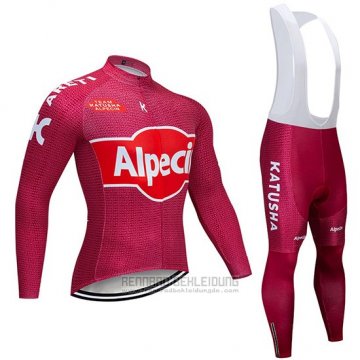 2019 Fahrradbekleidung Katusha Alpecin Rot Trikot Langarm und Tragerhose